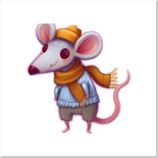 Cute Rat Drawing Posters and Art